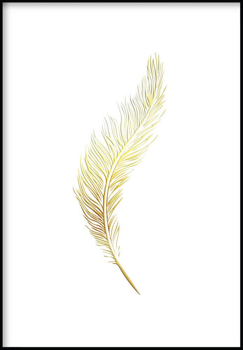 Plume d'or véritable Poster